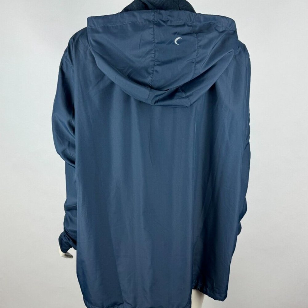 Zyia Navy Rainbow Bomber Jacket Women XXL NWT Full Zip Lined Hooded Windbreaker - Picture 3 of 13
